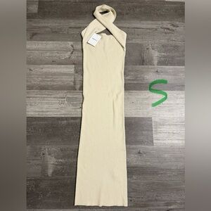 halter Cream Maxi Dress